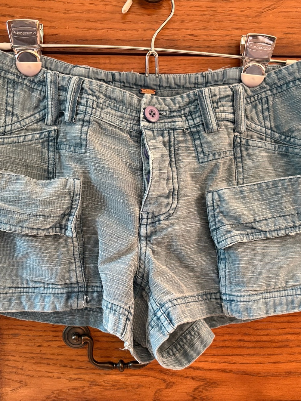 Free People Women’s Light Blue Cargo Shorts